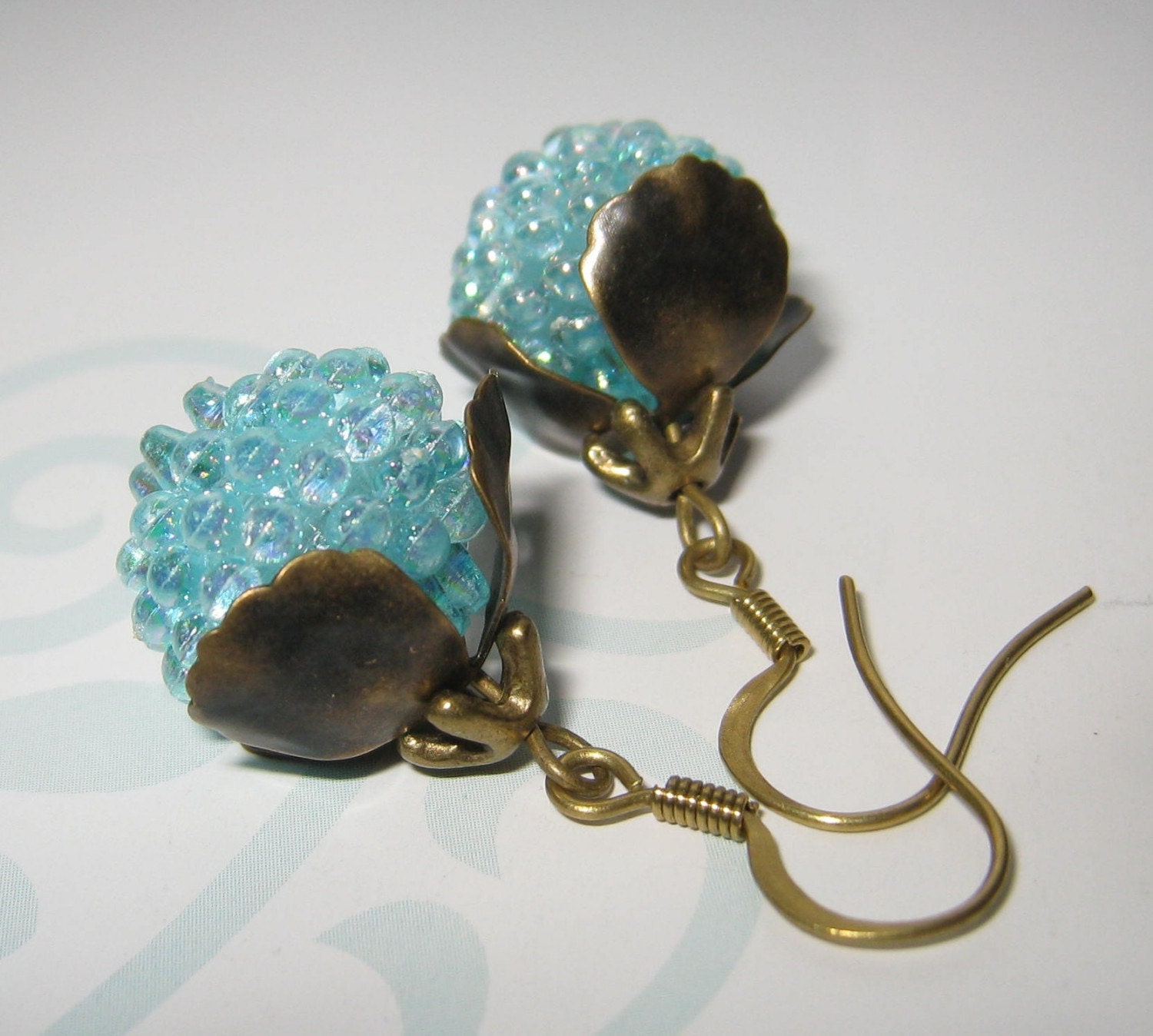 Lovely aqua blue berry earring (ER-002) FREE SHIPMENT