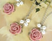 Set of 5 - bridesmaids necklace, wedding jewelry WN-G5 (Custom order - your choice of colour)