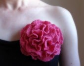 Mademoiselle Pink,Felt Flower Brooch, Hand Felted