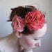 Afternoon Delight-Peach and Pink Floral Headband/Headpiece,Hand Felted From Wool