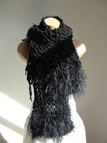 Velvetteen dreams Black creative scarf