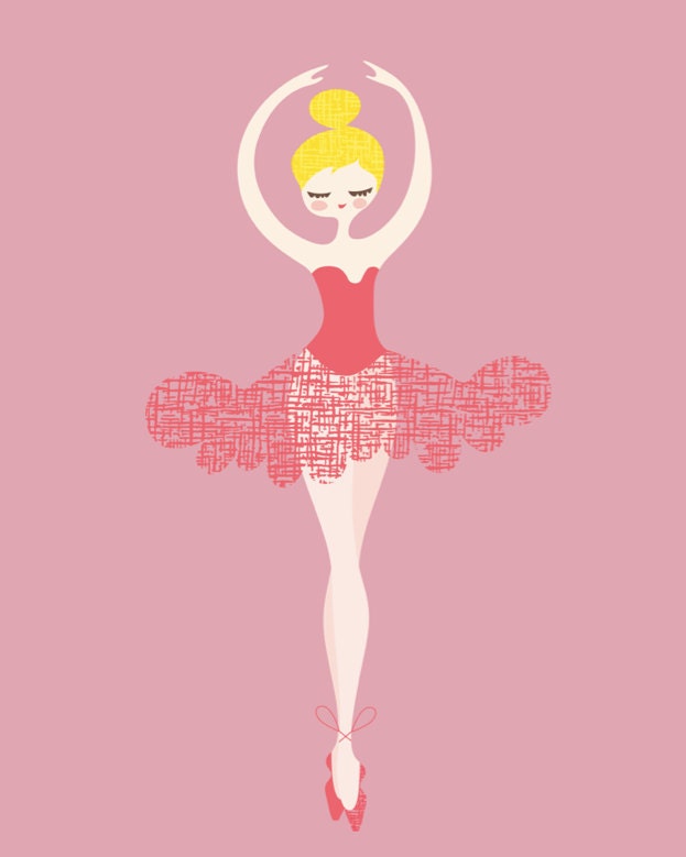 ballerina en pointe. 11X14 giclée print. blonde.