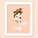 SALE: Mermaid Mommy and Baby Giclee Print PEACHY-PINK