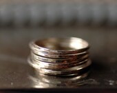 Thin Sterling Silver Stacking Ring Custom Sizes - Glint
