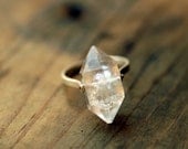 Herkimer Diamond Ring - Custom Stone, Sizing, Rivet Metal