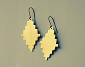 Gold Brass Santa Fe Tribal Earrings - Small Templo Earrings