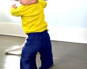 wide leg trousers baby - cobalt blue - unisex boy/girl pants - modern trousers - 3-6/6-12/18-24