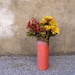 Pink Metal Art Vase, Industrial Decor - Flower Vase