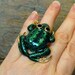 Frog Toad HUGE Fashion Costume Cocktail Ring - Up-cycled Pin - Adjustable Size - R11CT FREE Shipping