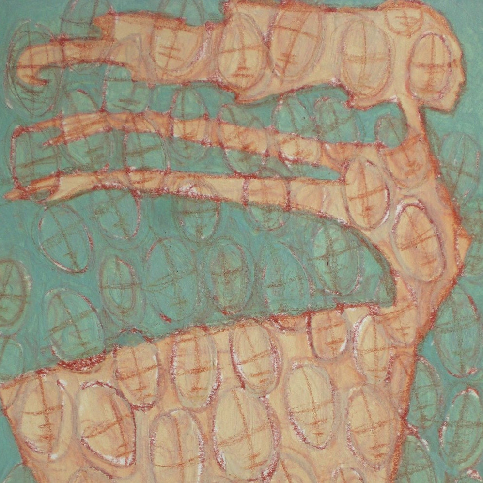 Flying Girl is Many People, or Sketch Faces Pattern, limited edition print 1/50