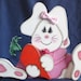 Easter bunny holding carrot easter crafts wooden home decor