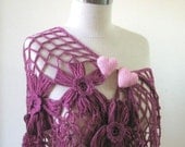 Pink Shawl Stole Scarf Triangle Handmade Gift for Her Spring Fashion READY TO SHIPPING