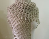 Shawl Beige Crochet Soft Shawl Romantic Soft Triangle Scarf Modern Wrap Cowl For Chic Women READY TO SHIPPING