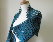 Teal Crochet Shrug All Season Gift For Her Spring Fashion READY TO SHIPPING
