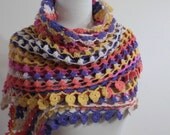 Shawl Crazy Colorful Triangle  Colorful Handcrocheted Shawl Scarf Winter Fall Fashion Gift Trend READY TO SHIPPING