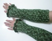 Green Tints Armwarmer-Gloves-Fingerless Green Tints Colorful winter fashion. READY TO SHIPPING