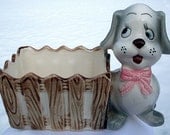 Puppy Dog Planter Vintage Japan Ceramic Wales Collectible Figurine DDB7