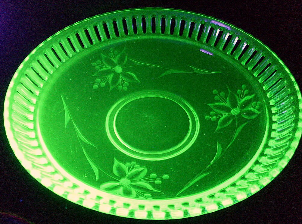 Green Depression Glass Fruit Bowl