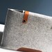 13 Inch MacBook Pro Sleeve - Grey Wool Felt and Brown Leather