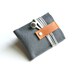 iPhone/iPod Case - Gunmetal Wool Felt with Brown Leather