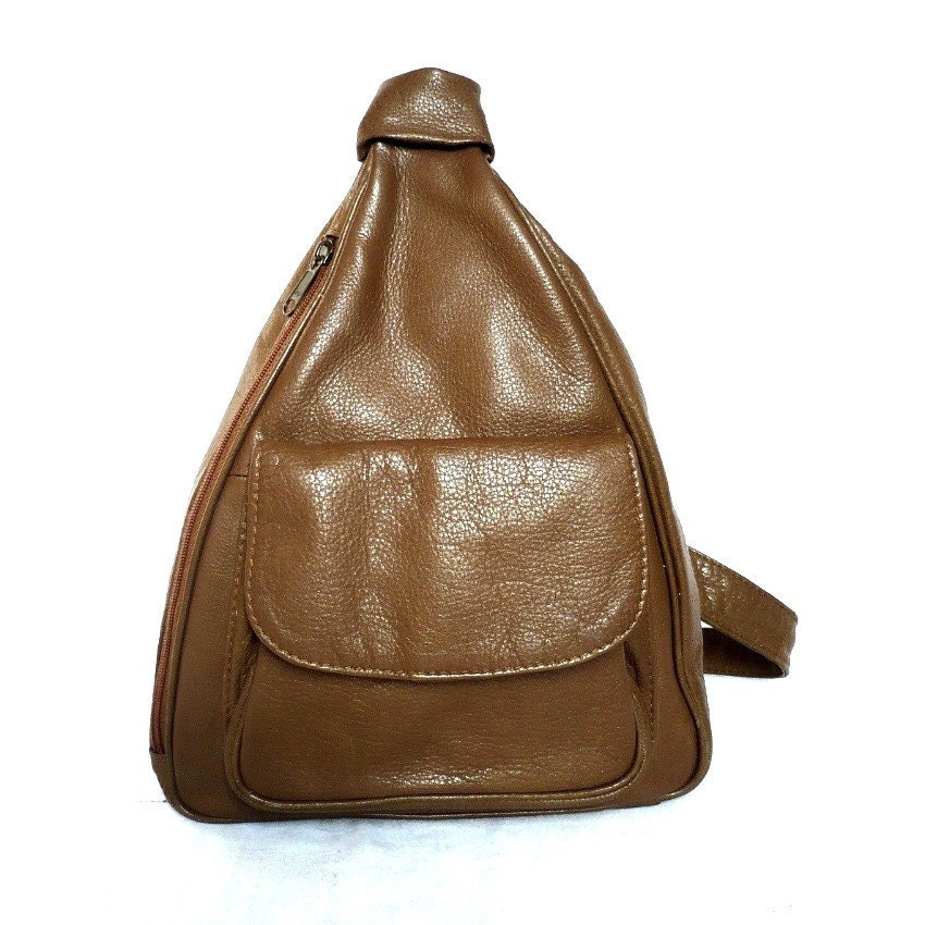 ALEX French VIntage Taupe Leather Bodybag