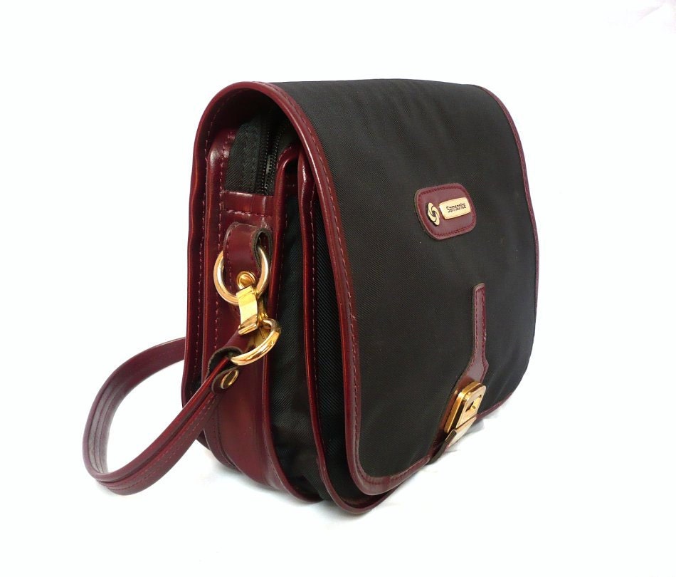 SAMSONITE French Vintage Black Bordeaux Satchel / Shoulder bag