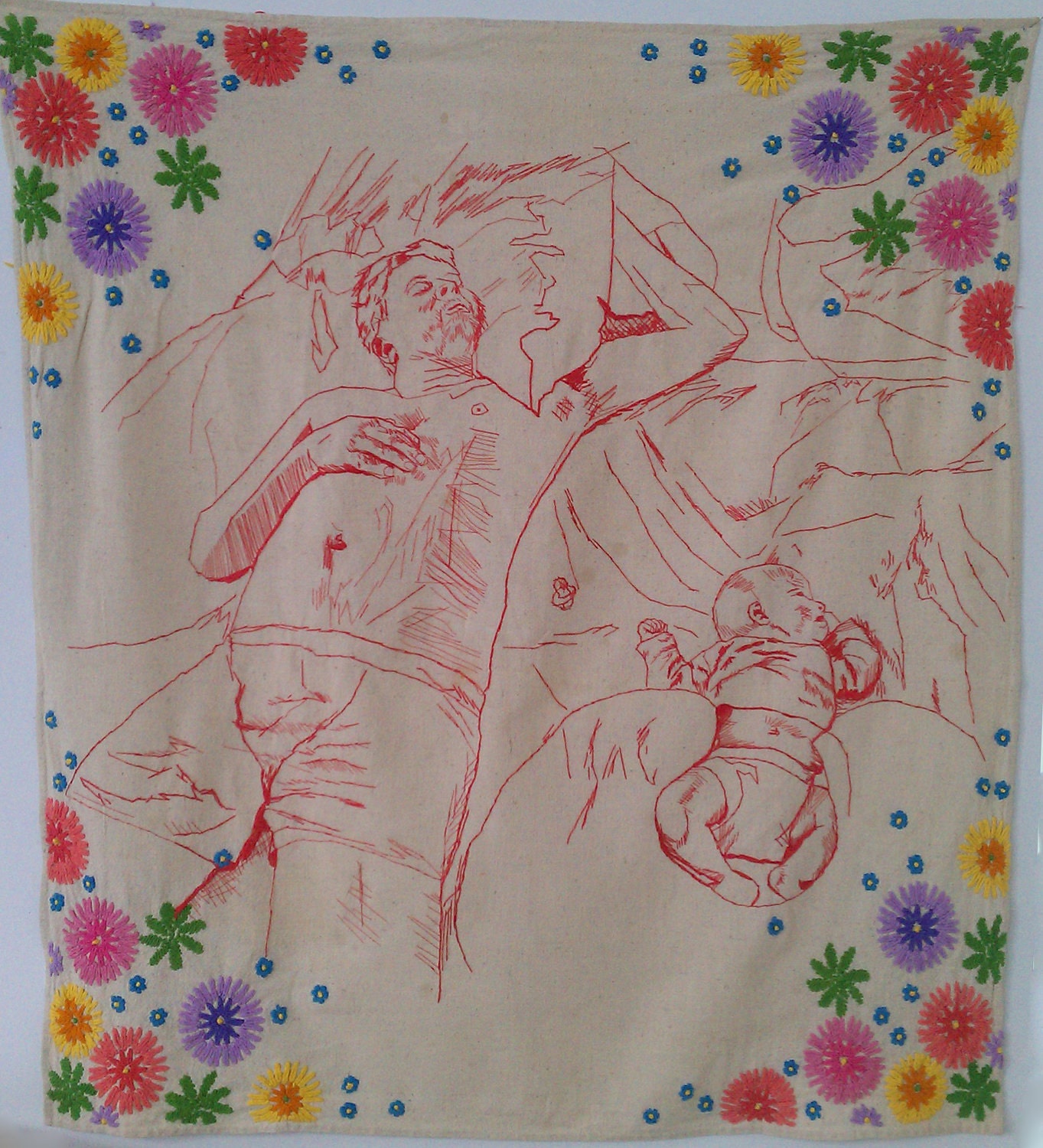Embroidered Narrative Portrait