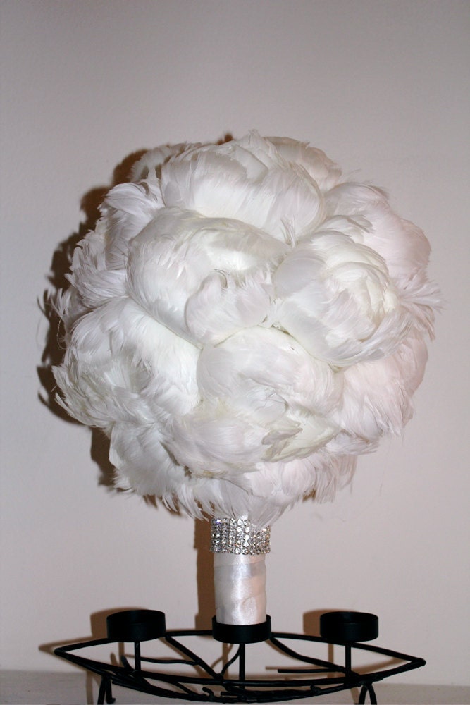 Extra Large All Peony Feather Bridal Bouquet - made to order for YOU