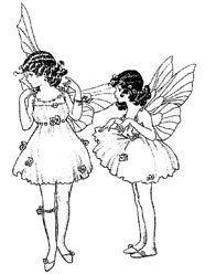 2 Fairies - CLiNG Rubber STAMP for acrylic block by Cherry Pie Art Stamps