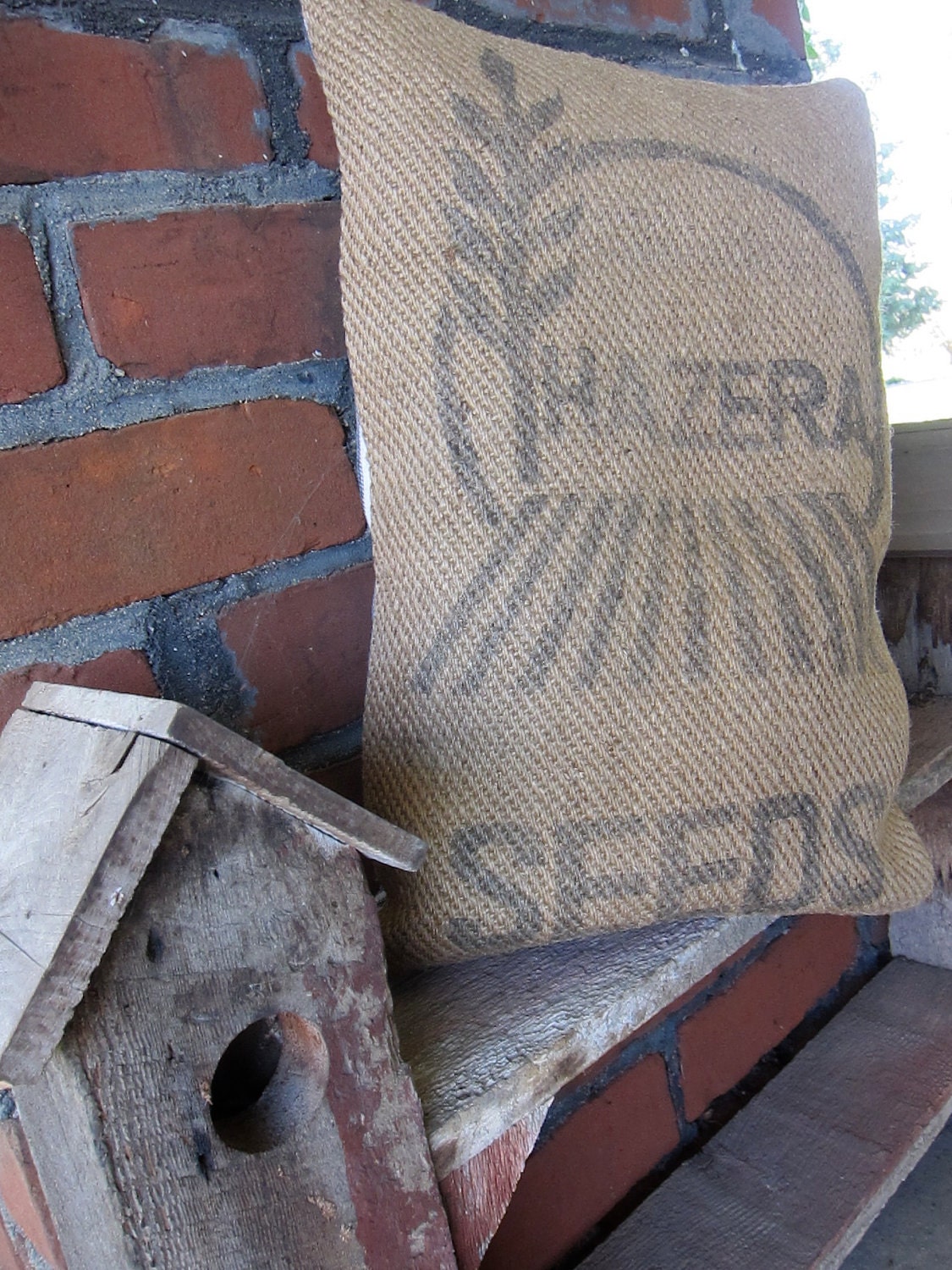 Burlap Hazera Seed pillow