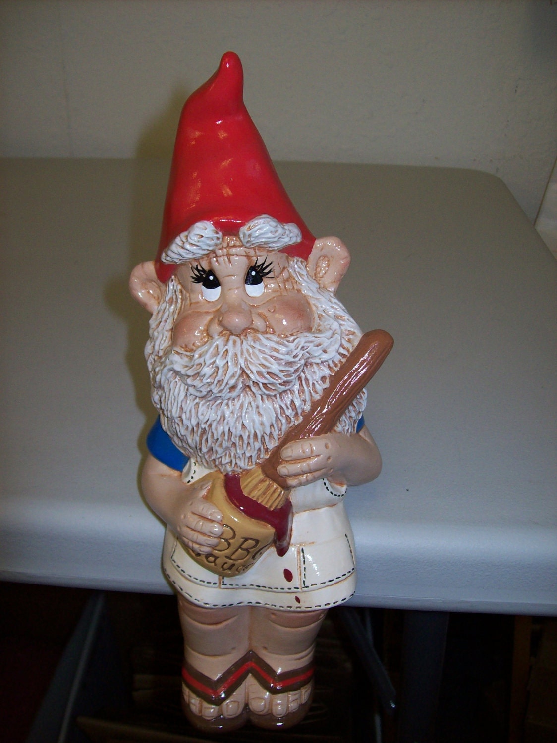 Hand Painted Ceramic BBQ Gnome