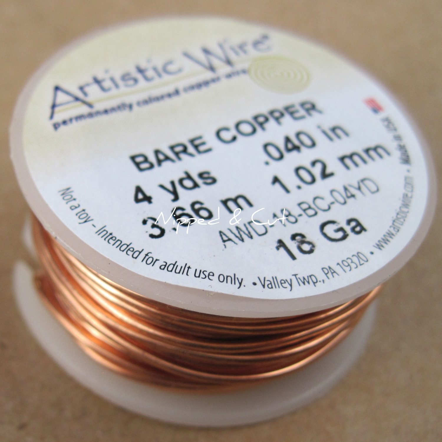 ARTISTIC Craft Wire Bare Copper 18Ga Crafting Wire 4yd