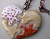 Puzzle Piece Heart Mosaic Tile Necklace