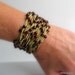Crochet Bead Cuff, Silk Cuff Bracelet with Brown Bamboo Coral Beads, Pantone Color Bamboo