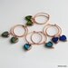 Teal Blue Heart Earrings, Heart Dangle Hoops, Czech Glass Heart on Handmade Copper Hoop Earrings, Heart Earrings for Giving