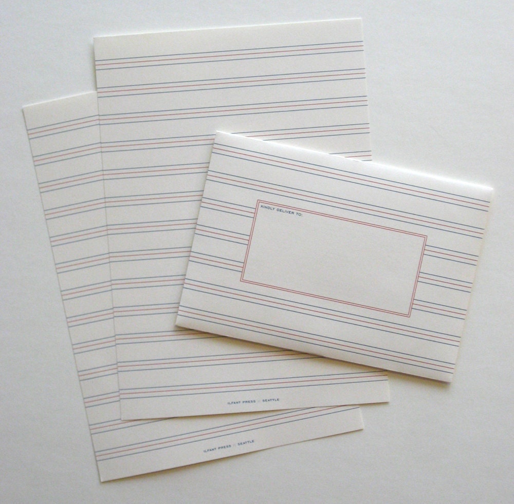 Offset printed French stationery set of 10