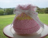 Glitter and Bow Beanie\/Newborn Girl