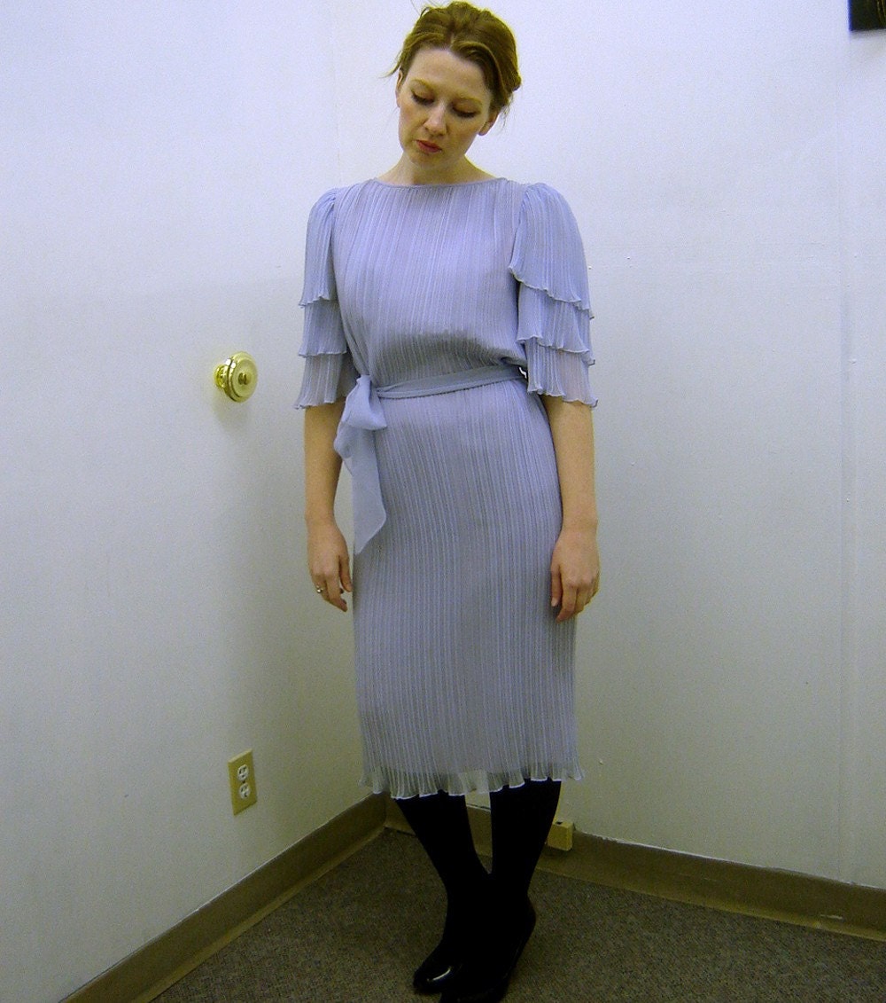 Vintage 1970s Periwinkle Formal Dress Size 12
