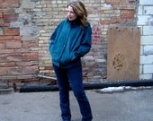 Vintage 1980s Turquoise Suede Donkey Jacket Size M