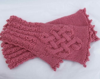Pattern Wristwarmers-Mittens-Fingerless Knit feat. Celtic Knot(double-pointed needles version)-PDF Pattern/Digital File