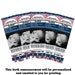 Baby announcement blue baseball ticket.