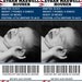 Baby announcement blue baseball ticket.