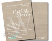 LINEN MONOGRAM Printable Party Invitation Il_170x135