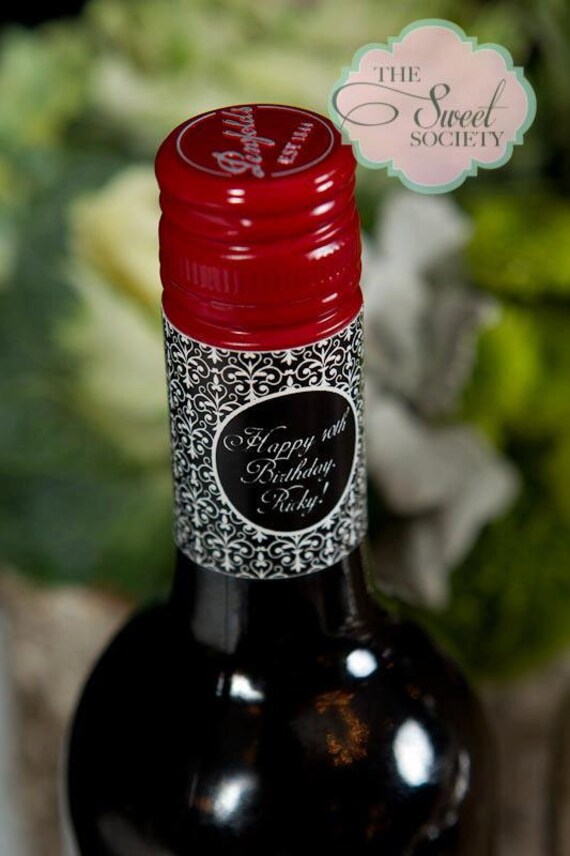 GLAM BLACK & WHITE Printable Wine Neck Bottle Labels Il_570xn