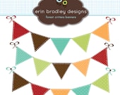 Digital Clip Art Clipart Bunting Banner Flags for Personal or Commercial Use Il_170x135