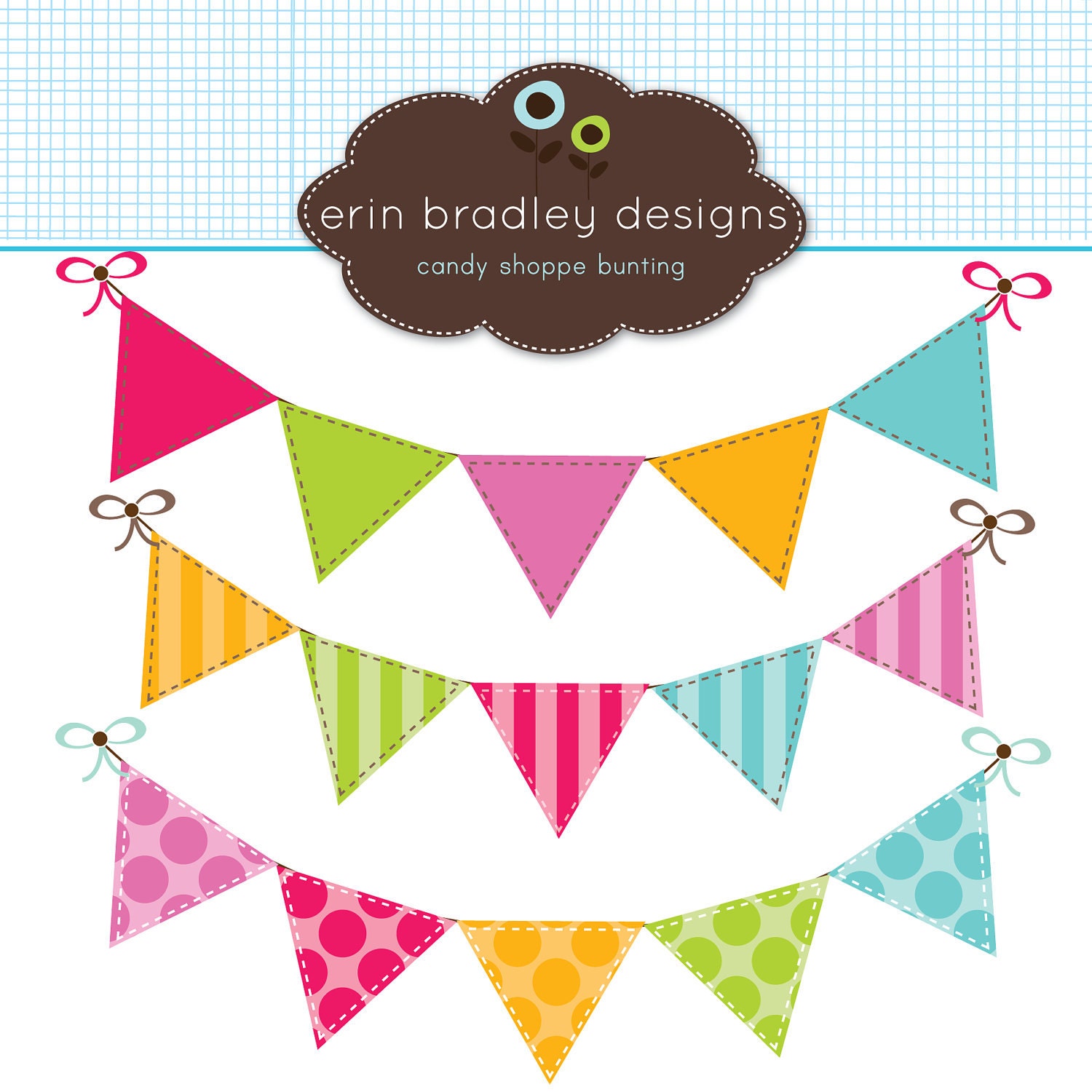 Colorful Bunting Clipart Clip Art Banner Flags for Personal & Commercial Use Il_170x135