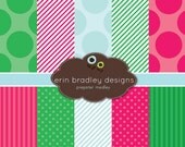 Preppy Digital Scrapbook Papers Personal and Commercial Use Prepster Medley Instant Download Il_170x135