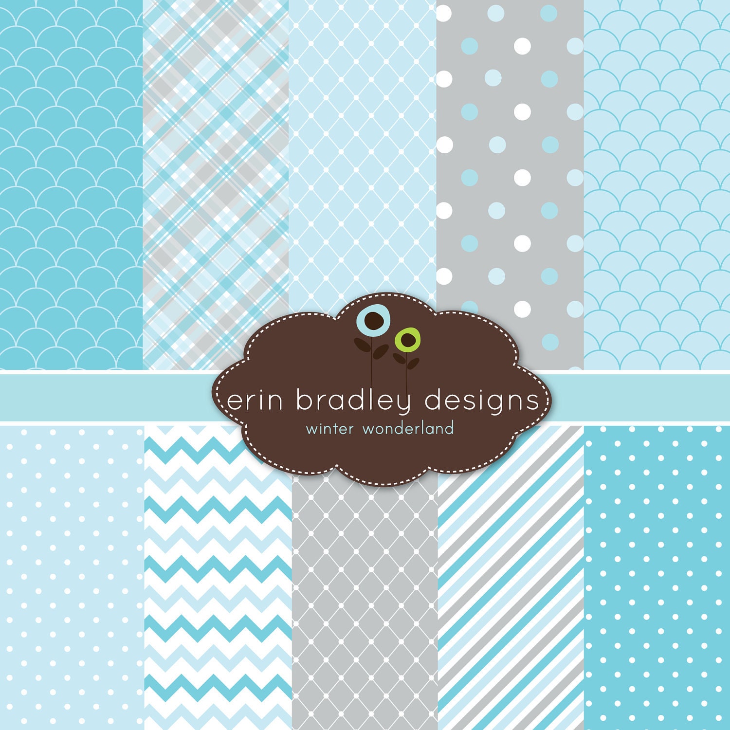 Digital Paper Pack Personal and Commercial Use Winter Wonderland Digital Scrapbooking Il_170x135