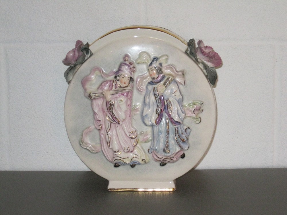 Vintage 1940s Vase / Home Decor / Flower Vase / Cordey Vase / Porcelain Vase / Rare Vase
