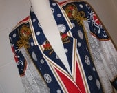 Sale - Red White and Blue Nautical Blazer and Wide Leg Pants / Women / Extra Large XL / XXL